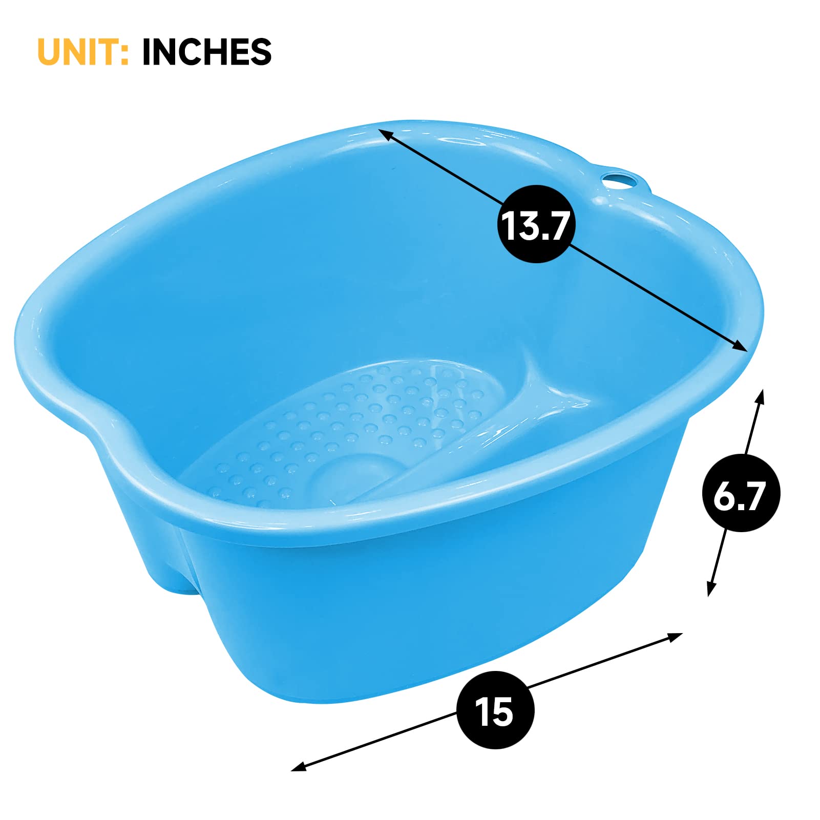 HOMELEX foot soak setup shown on bathroom counter for easy access
