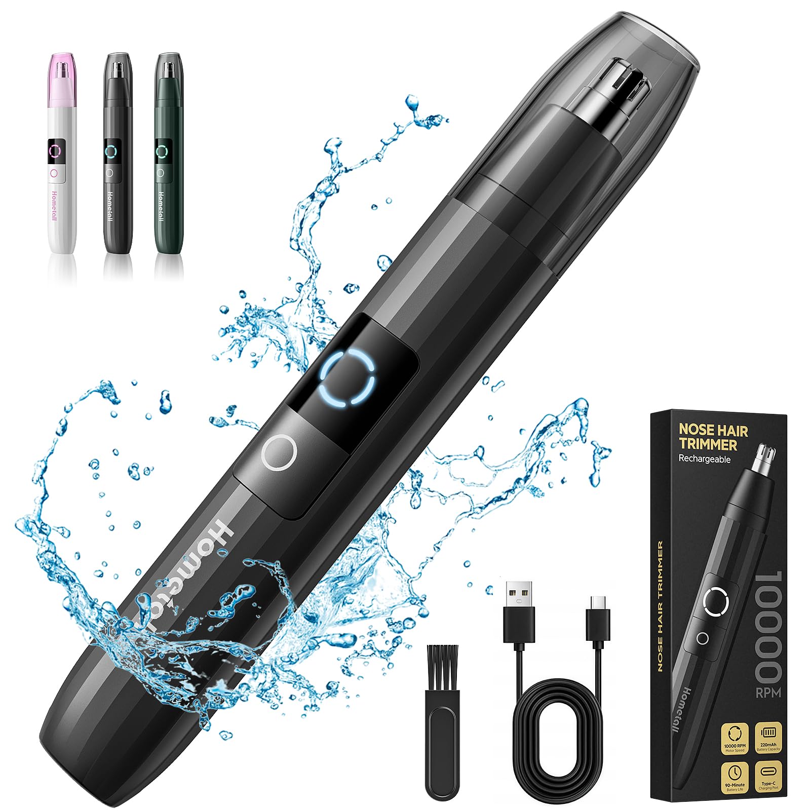 HOMETALL nose hair trimmer compact design for travel and everyday grooming.