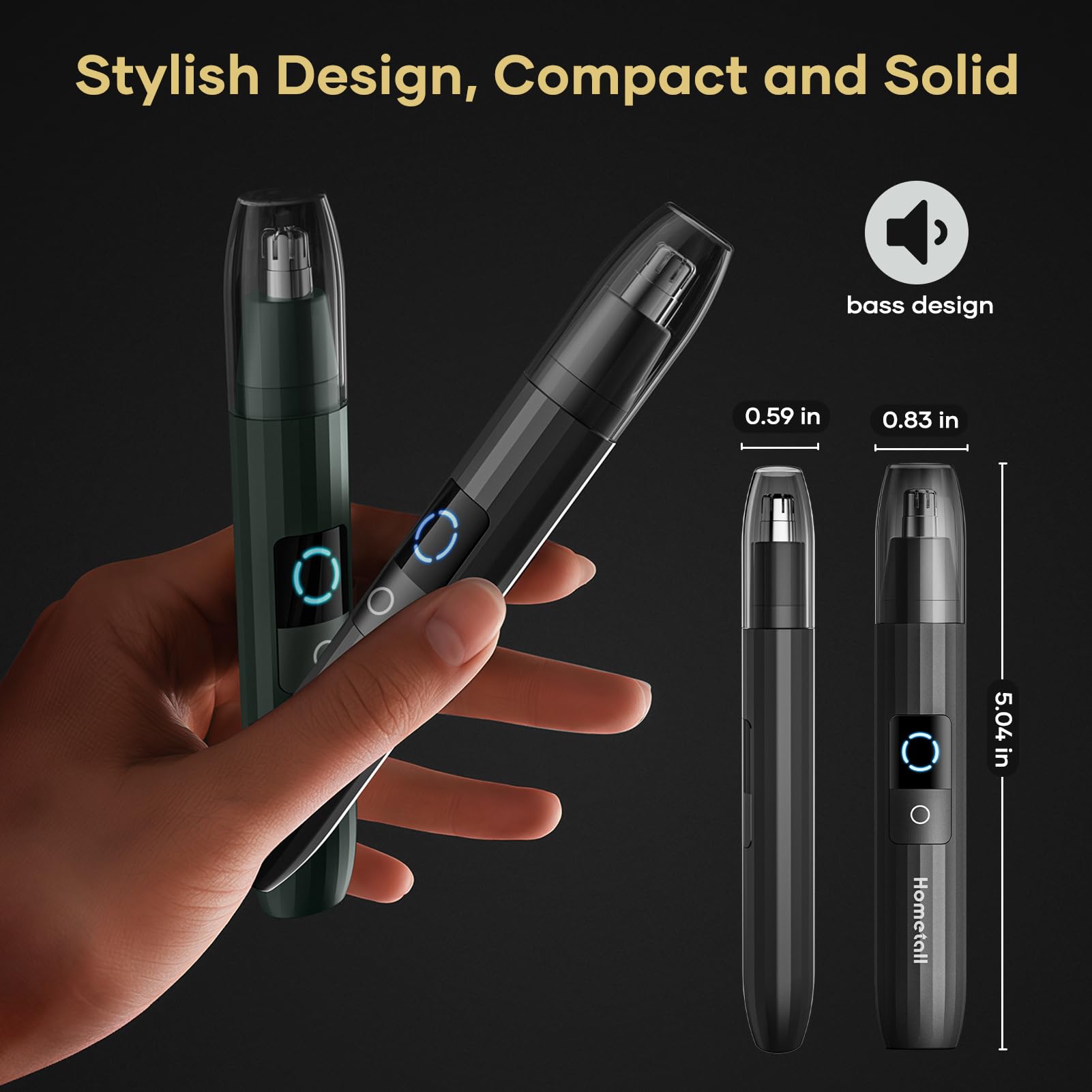 HOMETALL nose hair trimmer precision-cut dual-edge blades for smooth grooming.