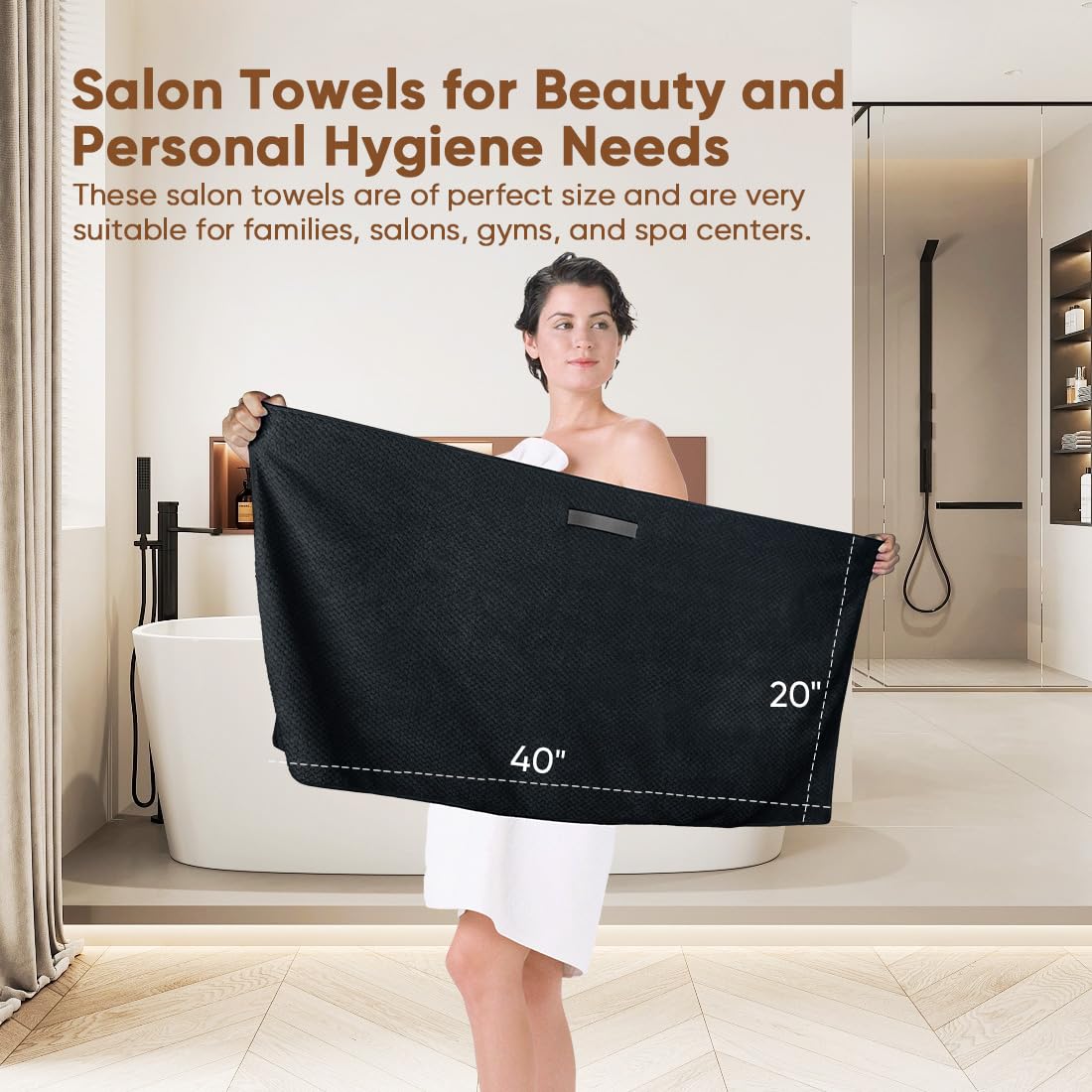HOMEXCEL post-shower wrap demonstrates fast drying and comfortable wear.