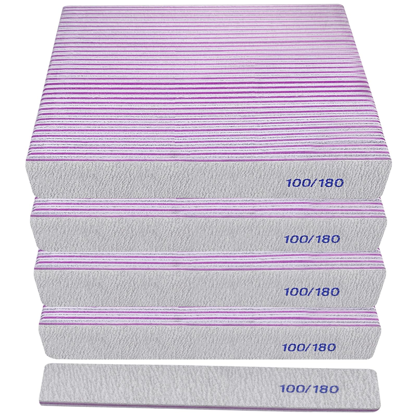HomeyEra 100/180 grit double-sided nail file profile for quick acrylic shaping