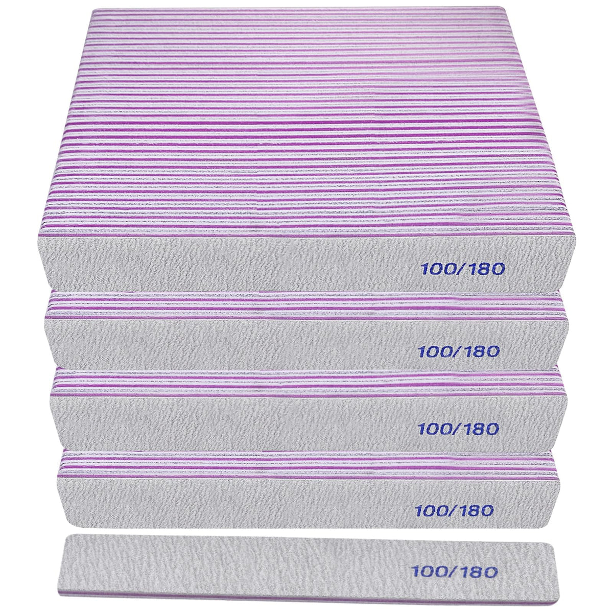HomeyEra 100/180 grit double-sided nail file profile for quick acrylic shaping