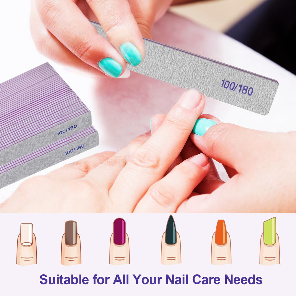 Coarse 100-grit side on a HomeyEra nail file for acrylic and thick nails