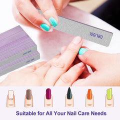 Coarse 100-grit side on a HomeyEra nail file for acrylic and thick nails
