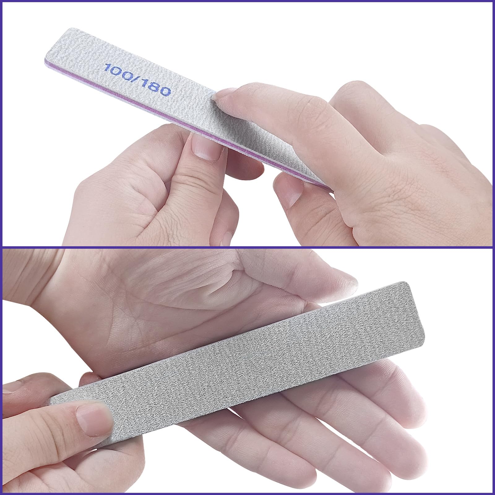 HomeyEra square 7-inch nail file in hand for precise shaping and buffing
