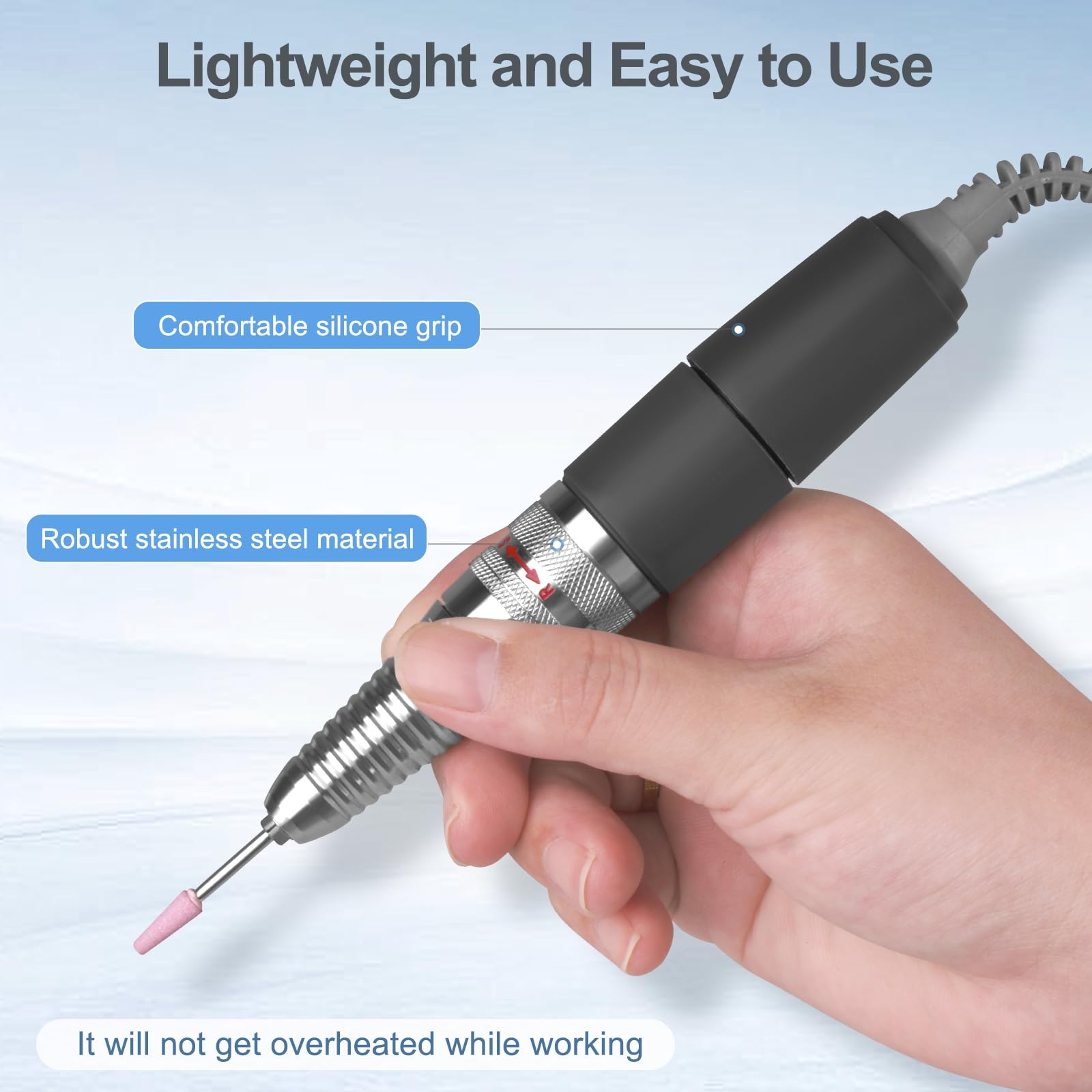 HoMove handpiece soft silicone grip for comfortable handling.