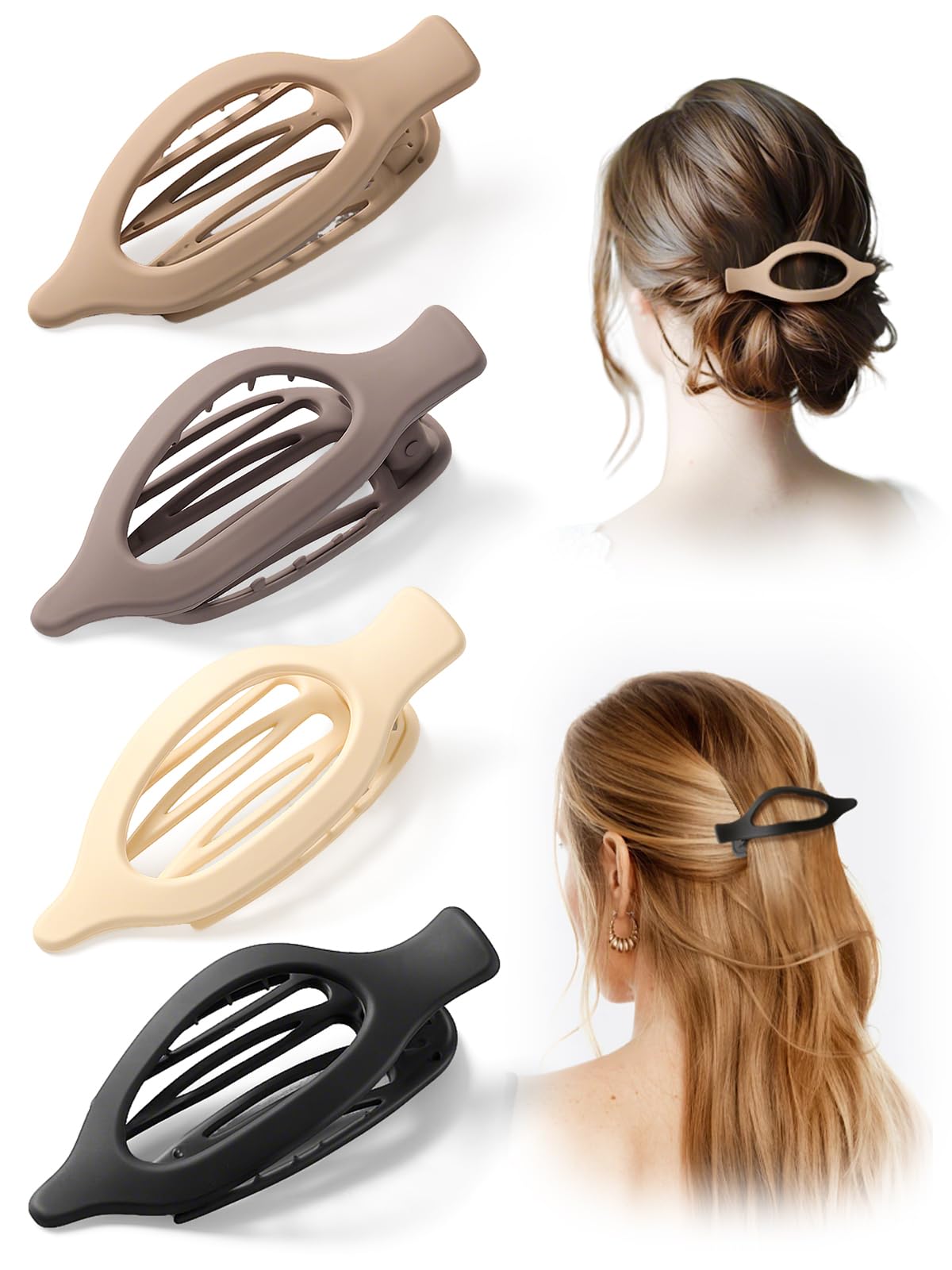 Homsoil matte flat claw clip closeup demonstrates secure grip for all-day style.