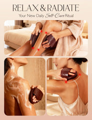 Homsoil Meridian Brush body-cleansing action image hints deeper cleansing and smoother skin