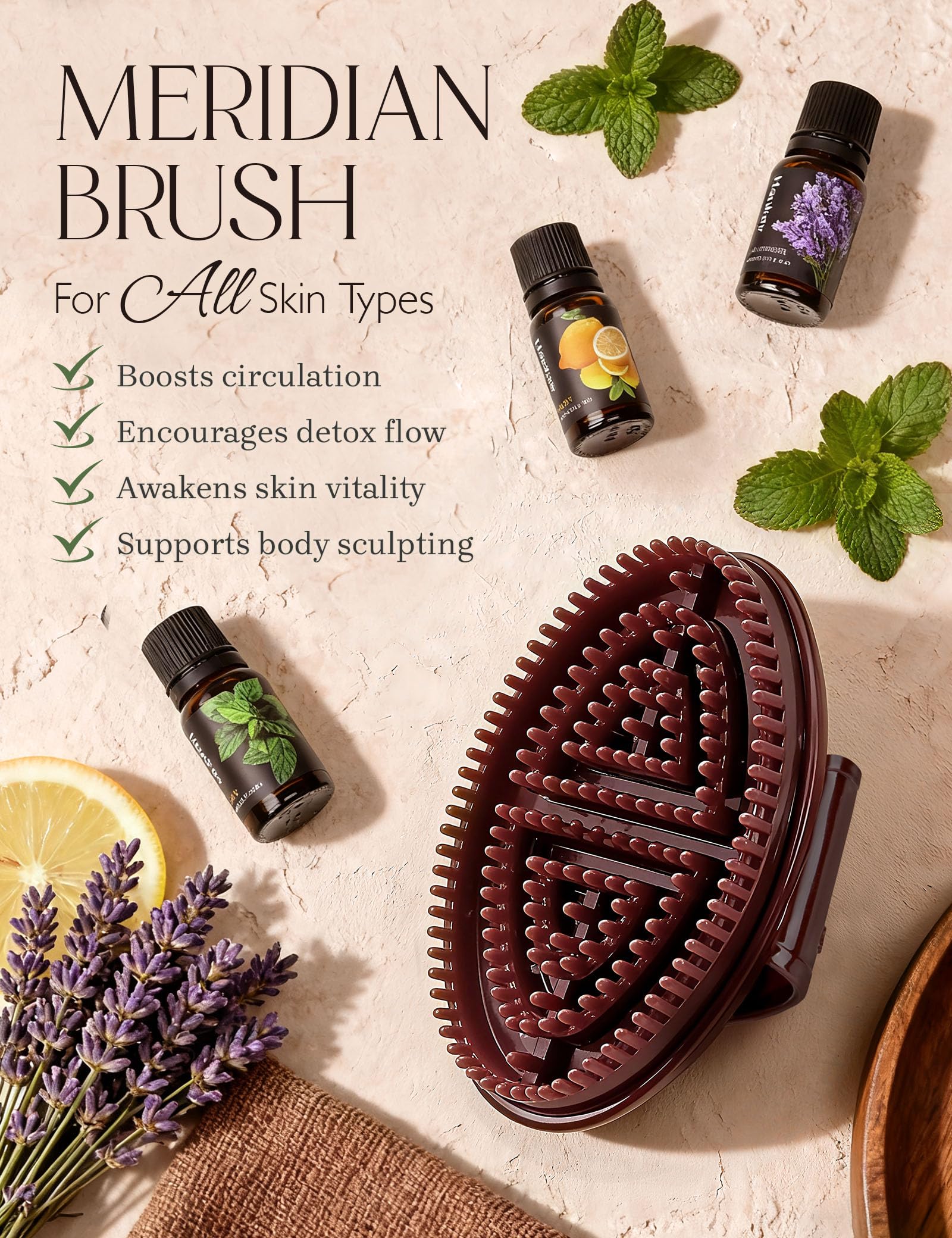 Homsoil Meridian Brush dual-use setup demonstrates versatile cleansing and exfoliation