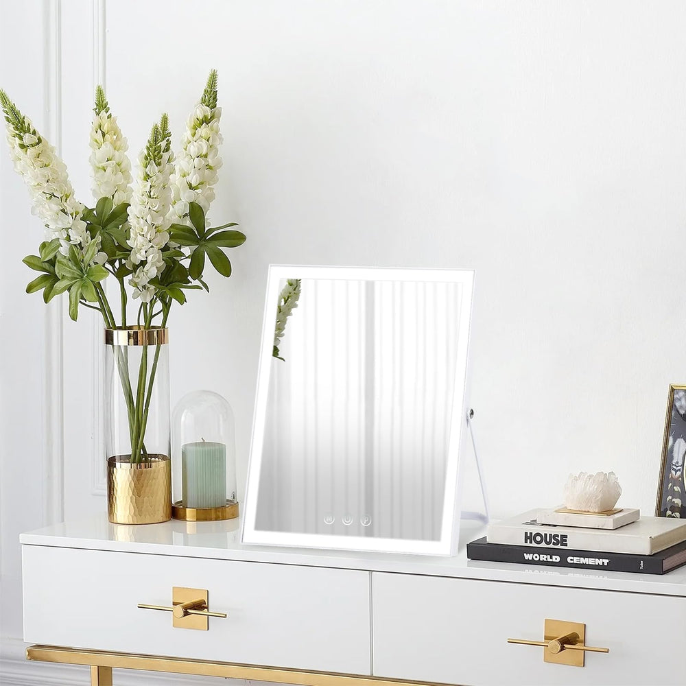 Homtang vanity mirror lights white finish complements modern setups.