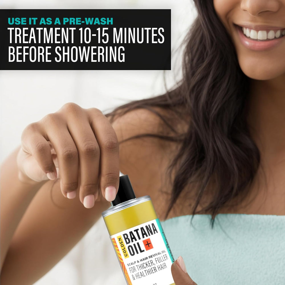 Ethically sourced batana oil from Honduras enhances hair strength and vitality.