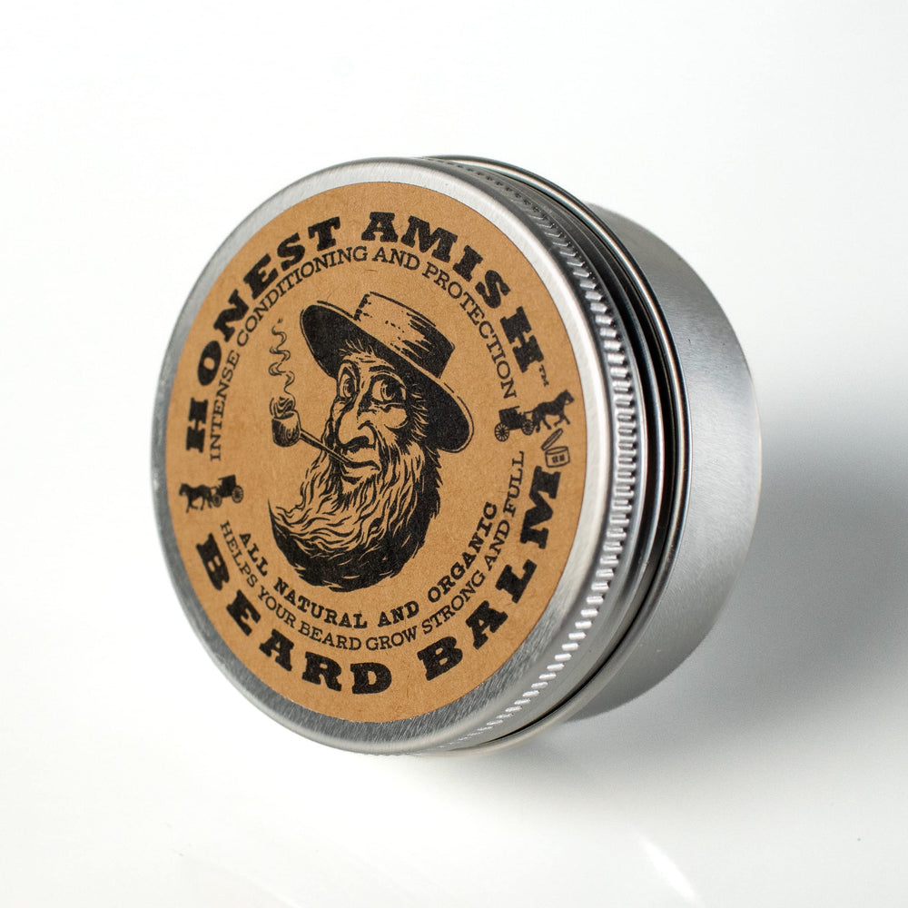 Honest Amish Beard Balm texture close-up for softening coarse hairs.