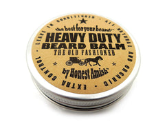 Honest Amish heavy-duty beard balm 2oz bottle front for softening and conditioning.