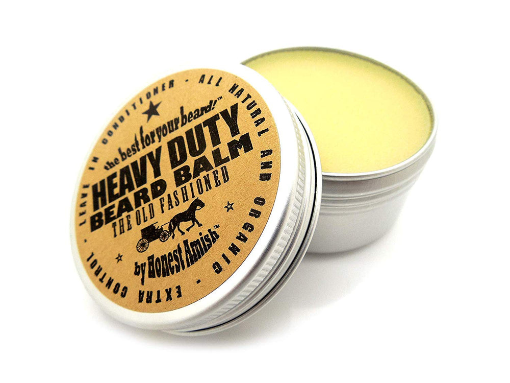 Honest Amish heavy-duty beard balm natural ingredients showcase sustainable care.