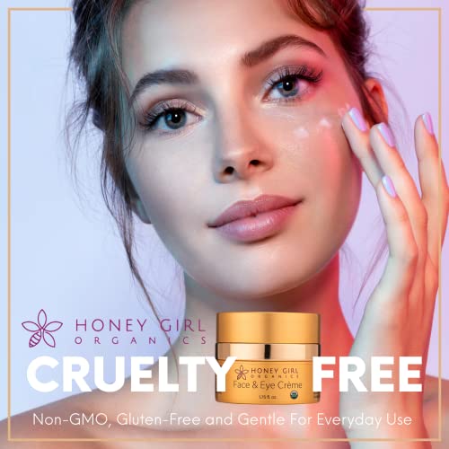 Honey Girl Organics Face & Eye Creme beeswax drops emphasize natural barrier protection and nourishment.