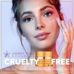 Honey Girl Organics Face & Eye Creme beeswax drops emphasize natural barrier protection and nourishment.