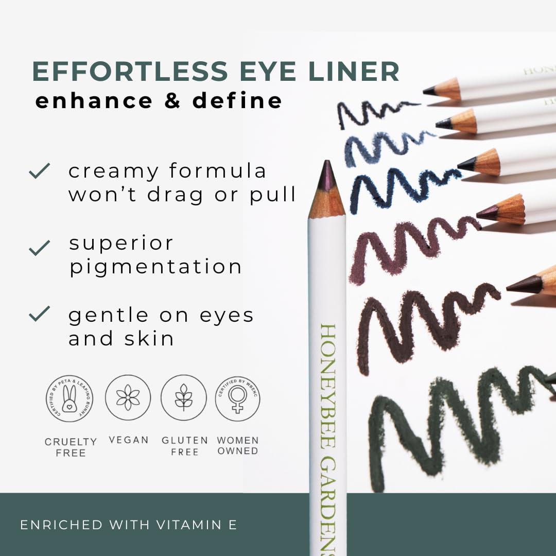 Honeybee Gardens Effortless Eye Liner smooth-application closeup demonstrates glide-on comfort