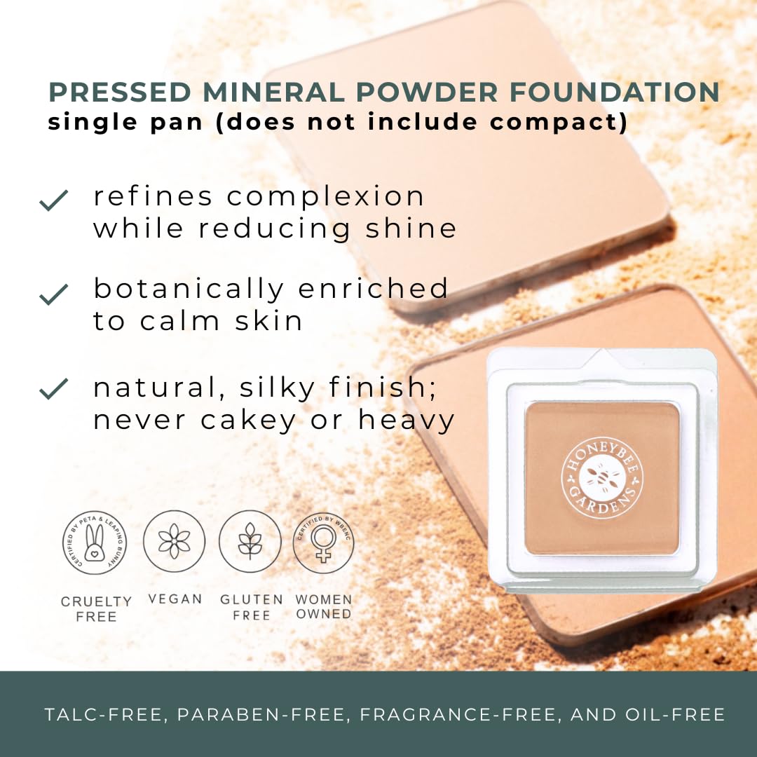 Honeybee Gardens compact shown as refillable packaging for sustainable makeup use