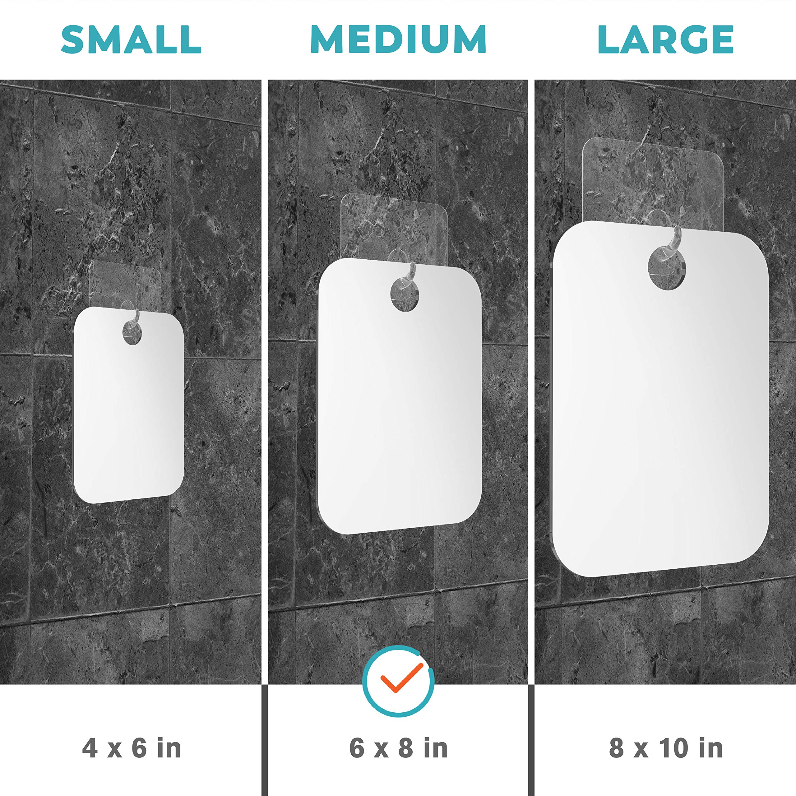 HONEYBULL 6x8in mirror provides medium-size visibility for grooming.