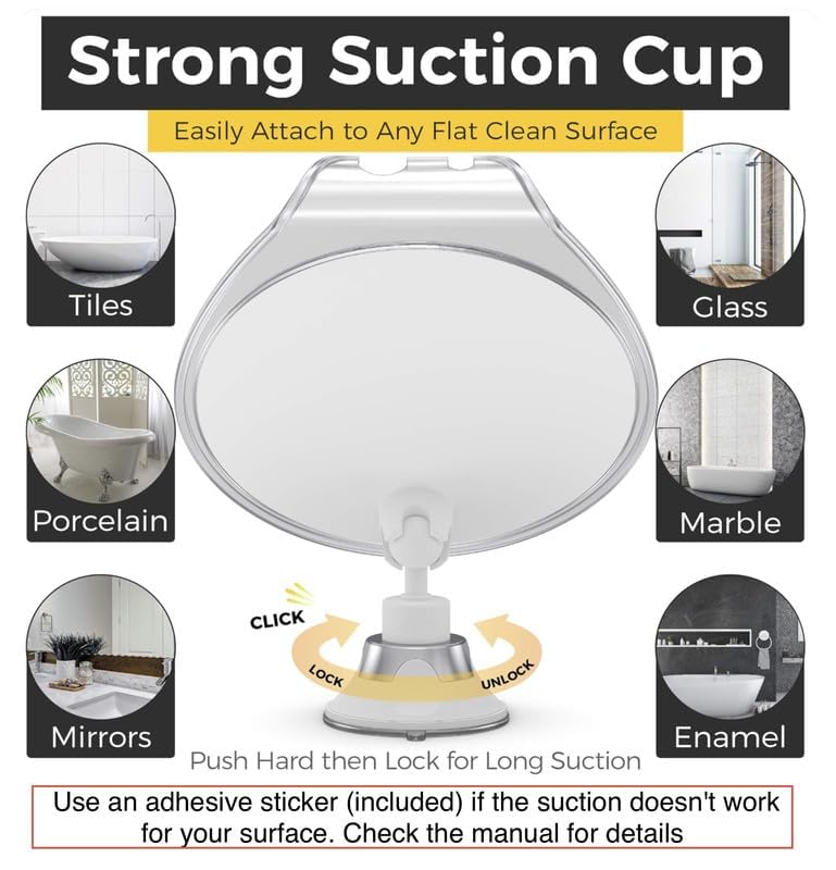 HoneyBULL fogless mirror durable acrylic withstands humid bathrooms