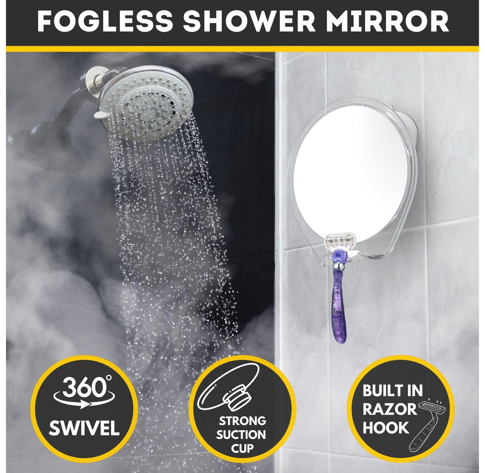 HONEYBULL fogless mirror built-in razor holder keeping tools handy