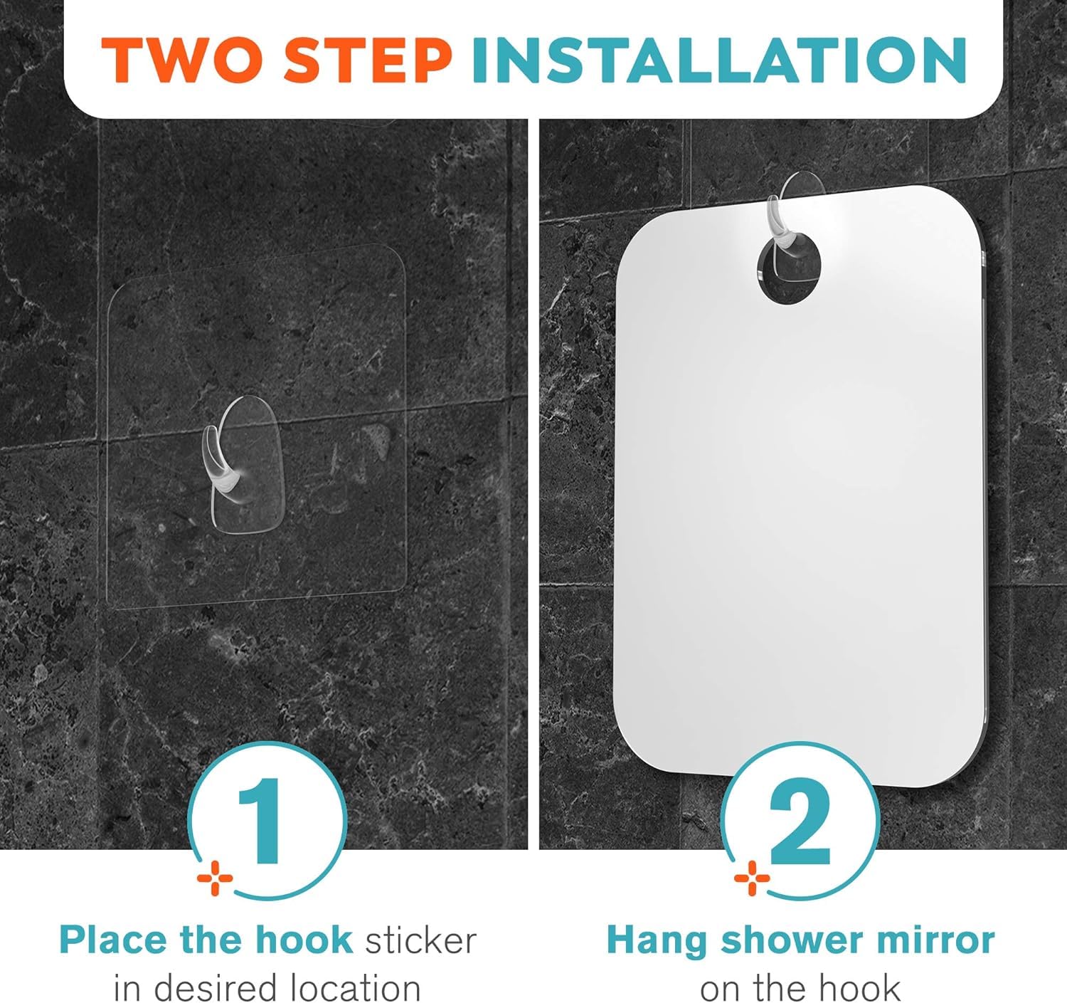 HONEYBULL steam-resistant acrylic mirror resists fog and moisture for daily use.