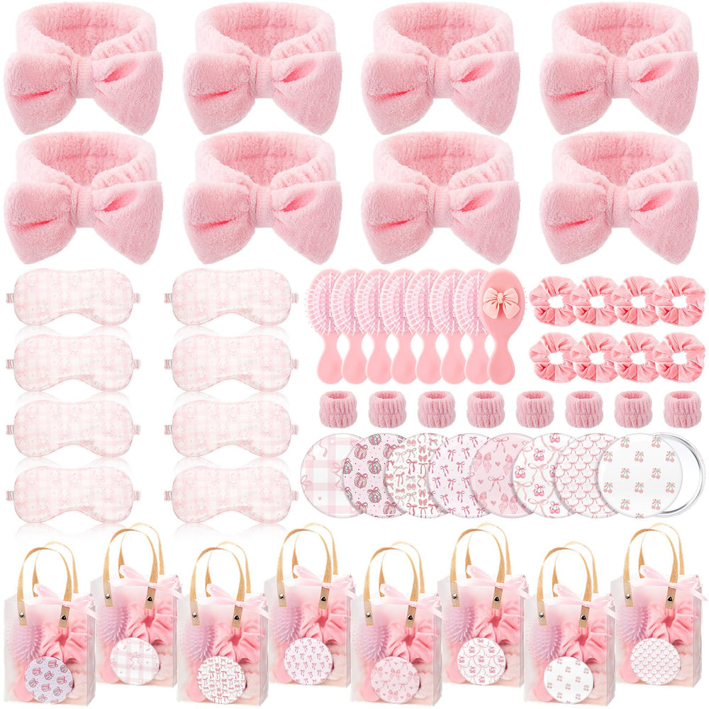 Honeydak pink spa eye mask: soft coral fleece for relaxing sleepovers
