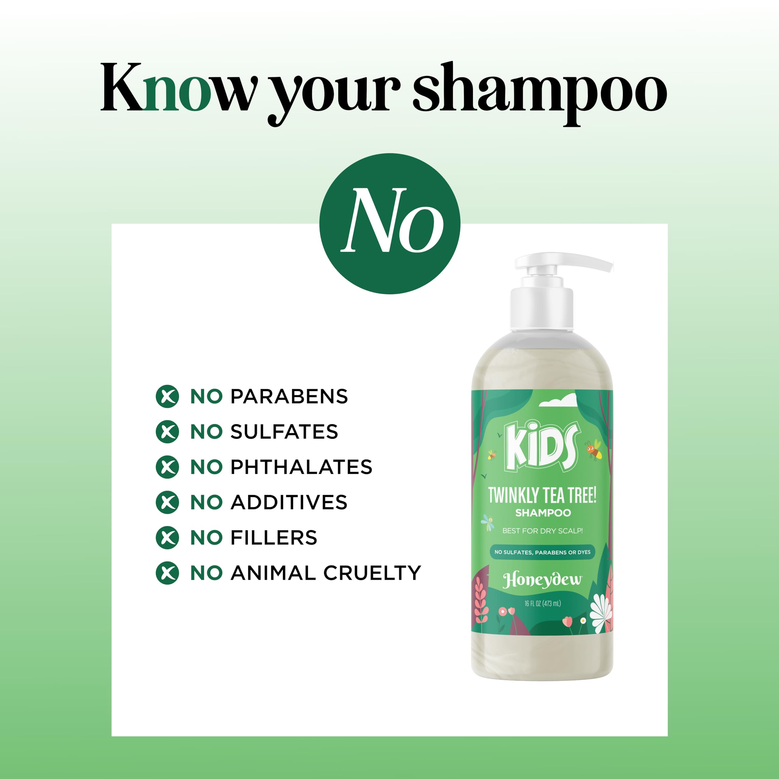 HONEYDEW Kids Shampoo keratin-rich formula promotes stronger-looking strands