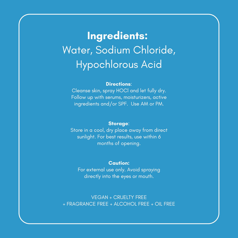 Honeydew Labs HOCl solution label close-up highlights science-backed formula.