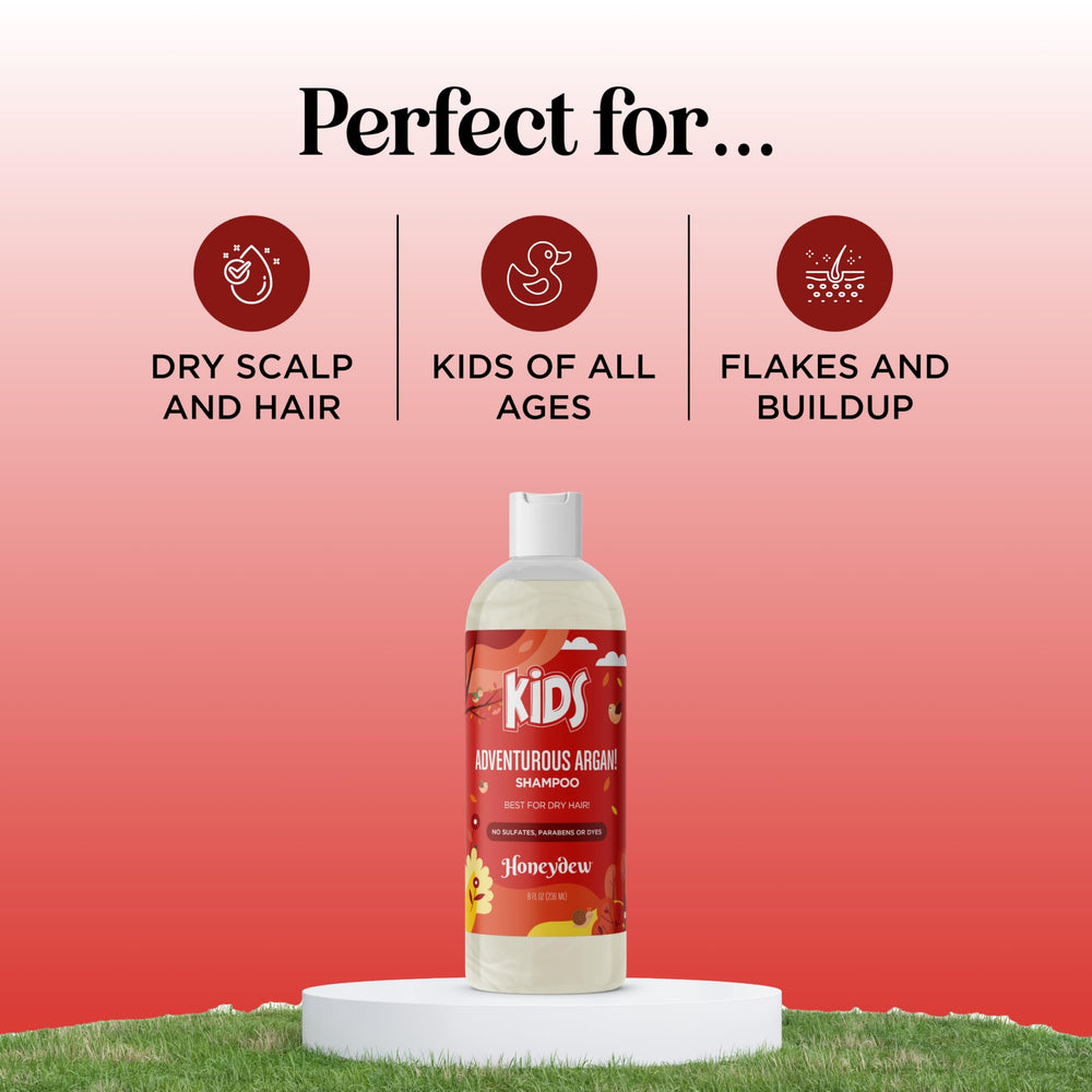 Honeydew Nourishing Kids Shampoo child hair after use looks hydrated and glossy.