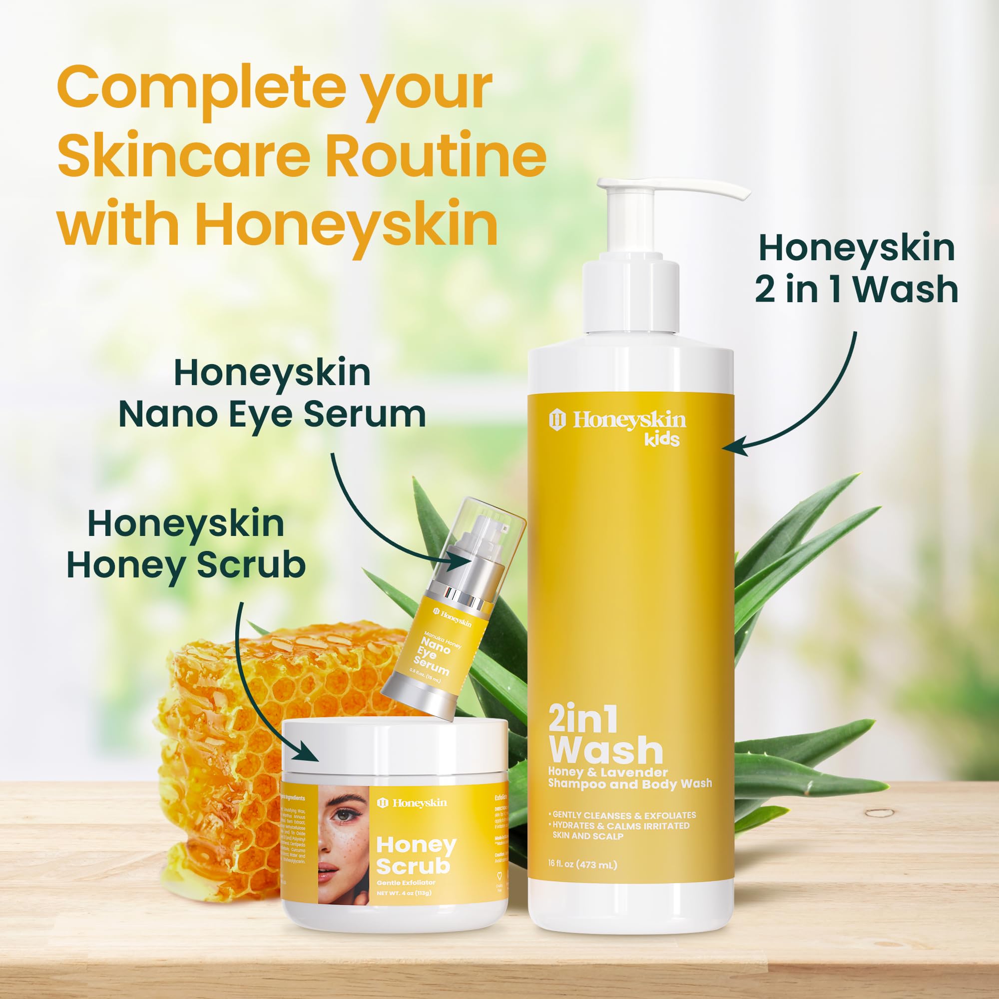 Honeyskin Bio Pure Skincare Oil label emphasizes organic, cruelty-free ingredients