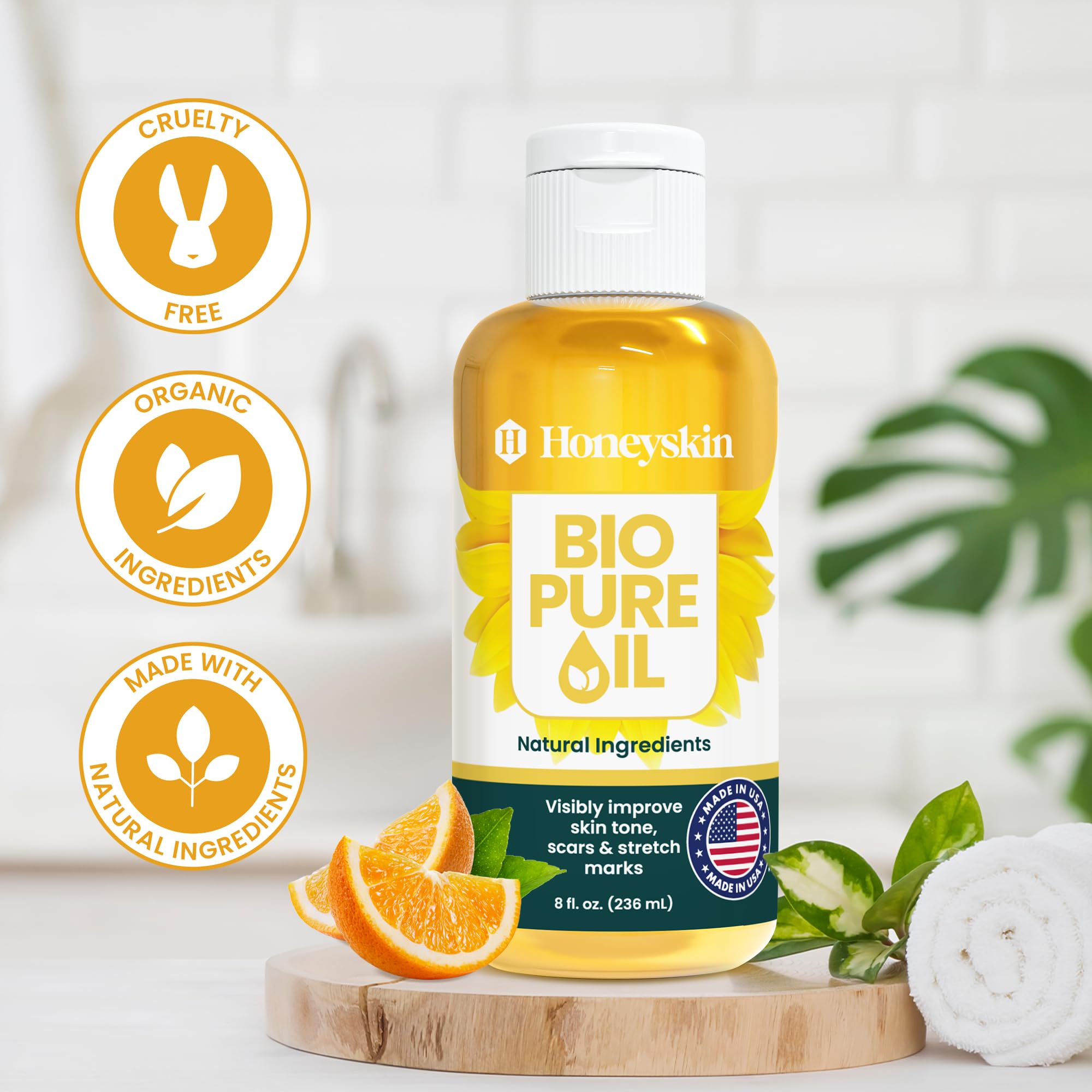 Honeyskin Bio Pure Skincare Oil packaging preserves freshness for sensitive skin