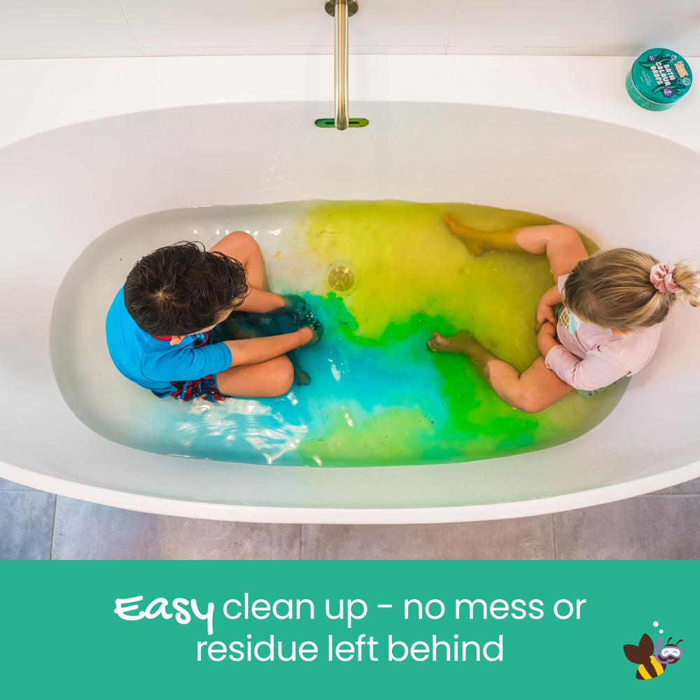 Honeysticks Bath Color Drops no-mess design; rinse easily.