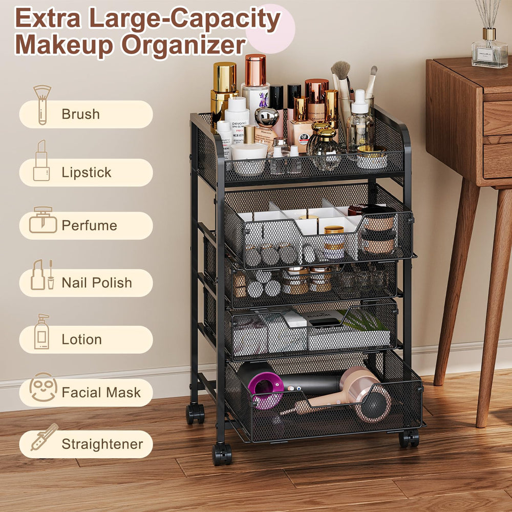 Hongtamoya makeup cart fits bathrooms or bedrooms for skincare and tools