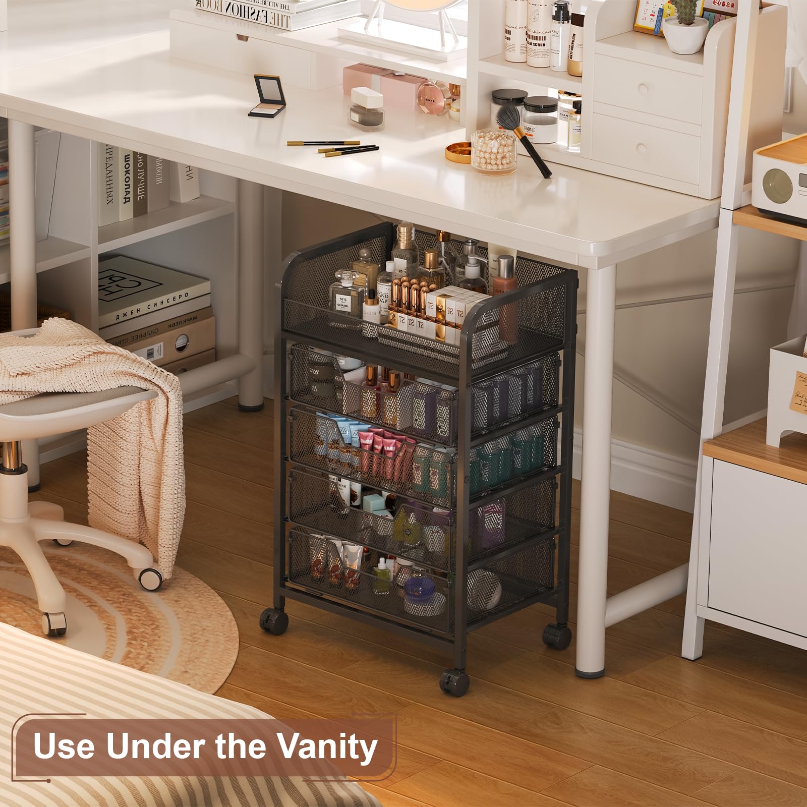 Hongtamoya makeup cart compact footprint suitable for small spaces