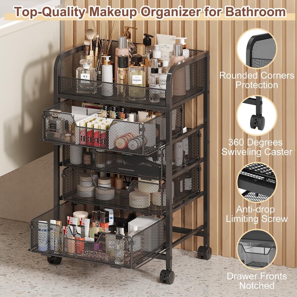 Hongtamoya makeup cart brakes lock the cart for stable styling sessions