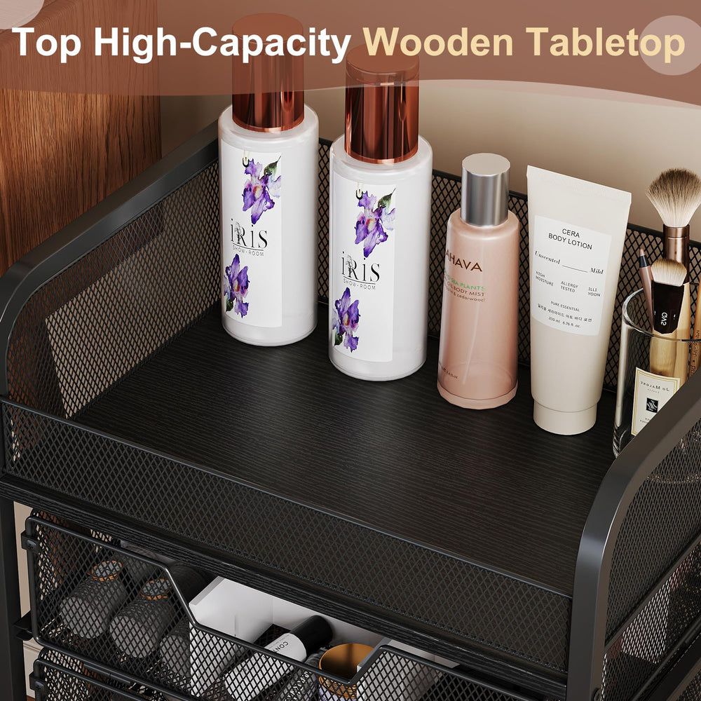 Hongtamoya makeup cart sturdy MDF and steel construction for durability
