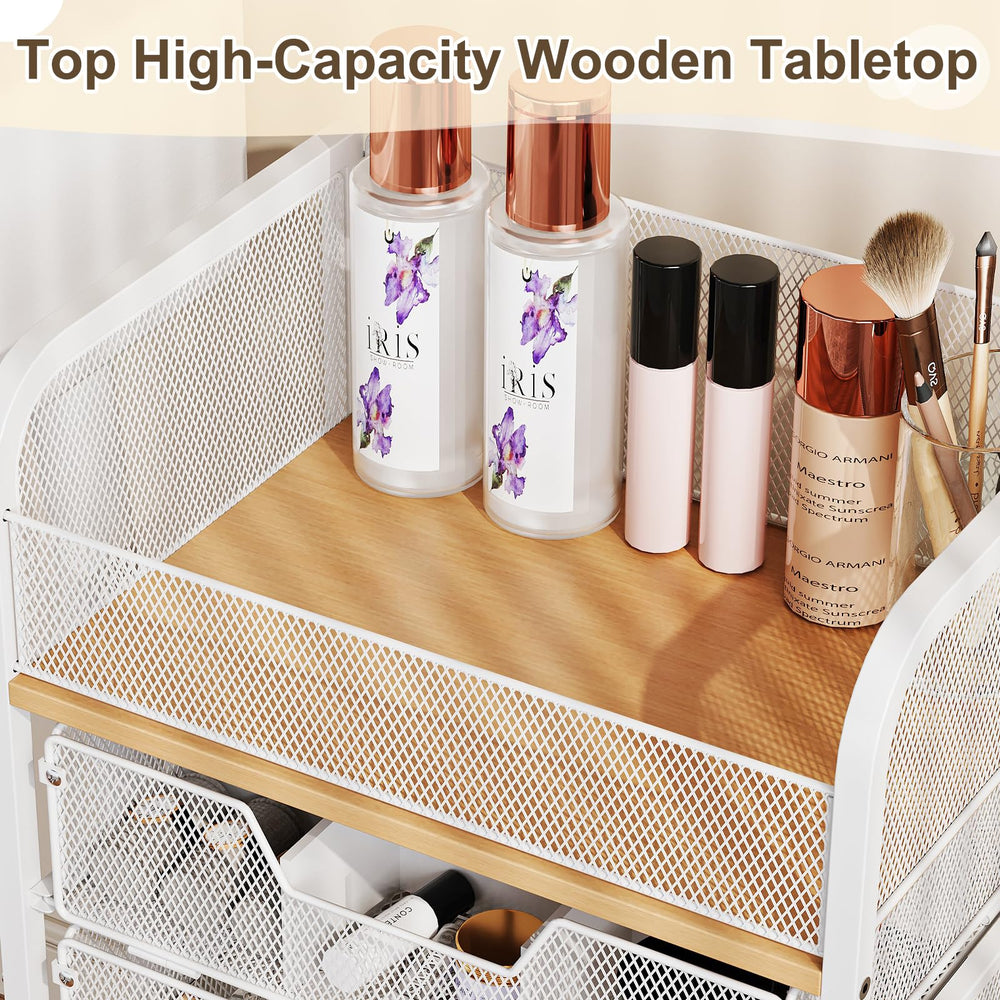 Hongtamoya Makeup Cart fits compact spaces, ideal for bedrooms, bathrooms, or living areas.