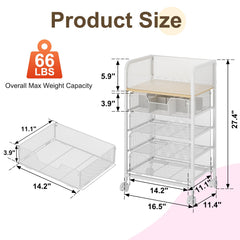 Hongtamoya Makeup Cart top display table for brushes and beauty tools on vanity.