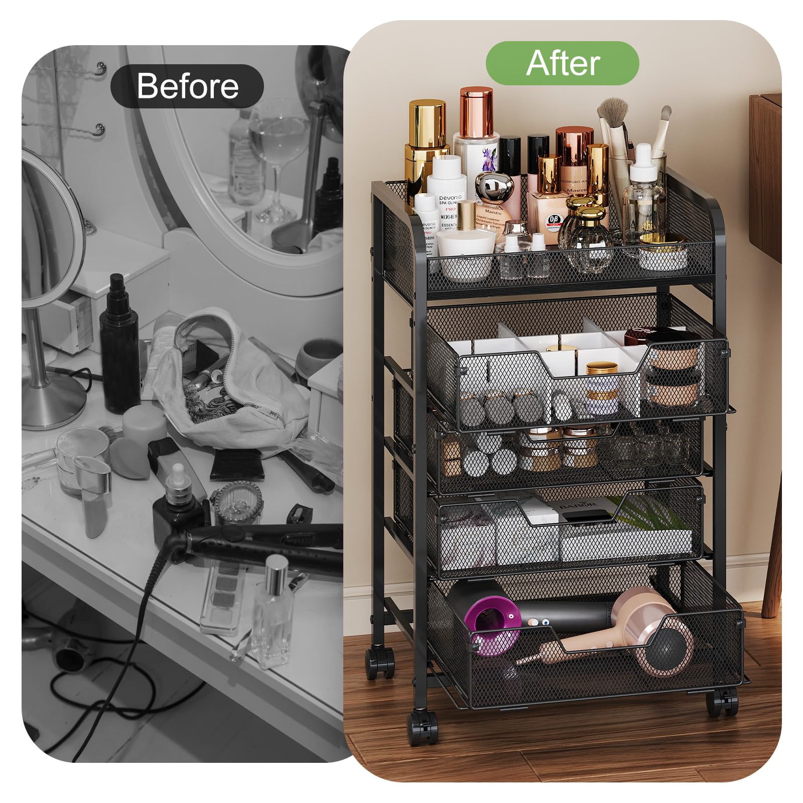 Hongtamoya makeup cart assembled quickly with clear instructions