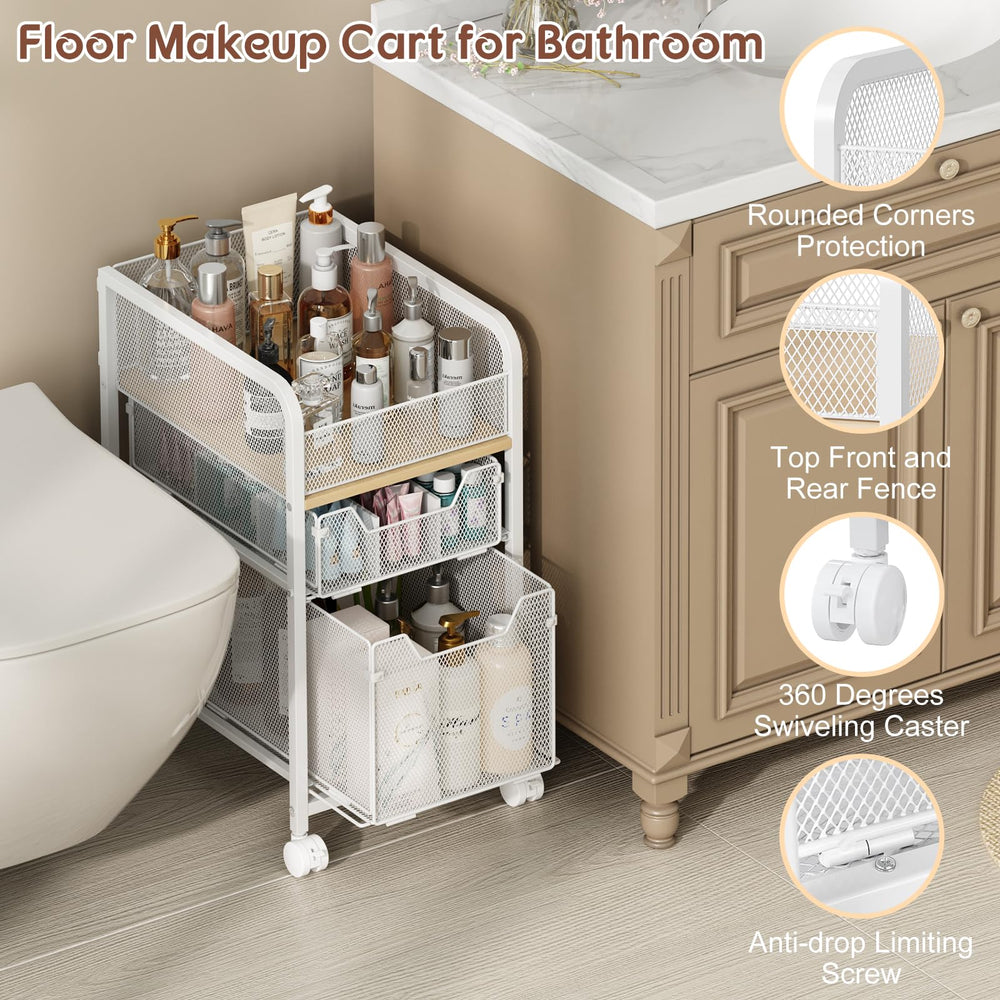 Hongtamoya rolling makeup cart assembly shown for quick setup and organization