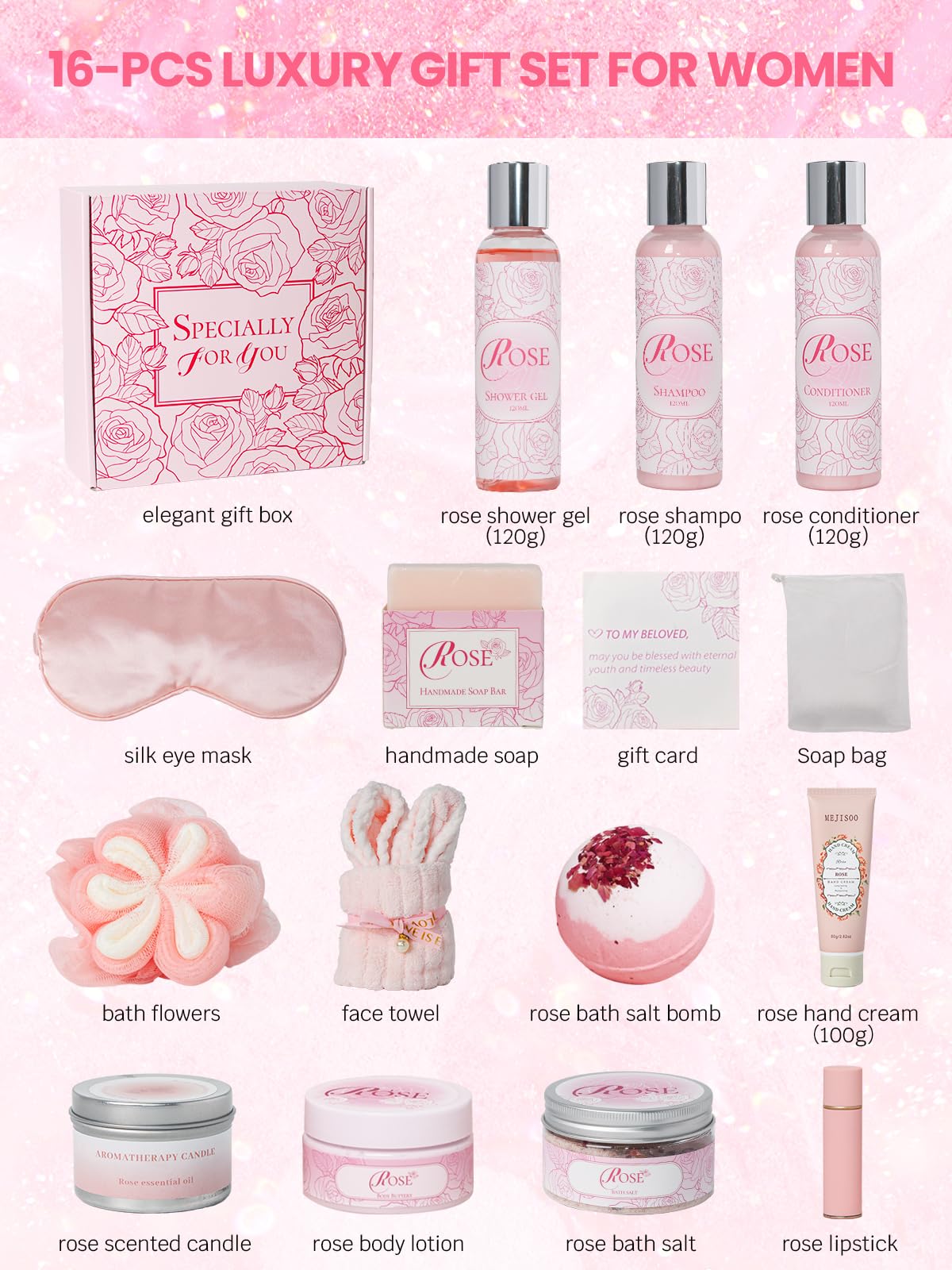honiitaa rose shower gel bottle offering refreshing cleansing with rose-derived nourishment