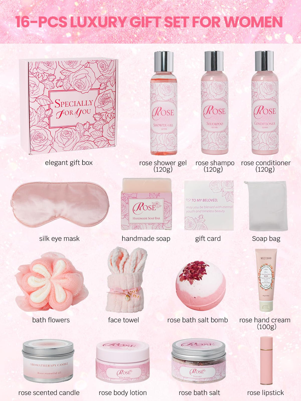 honiitaa rose shower gel bottle offering refreshing cleansing with rose-derived nourishment