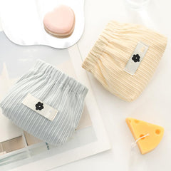Honitty corduroy elastic storage bag side elastic open demonstrates one-handed access