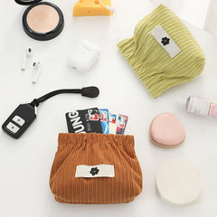 Honitty corduroy elastic storage bag travel ready for on-the-go organization
