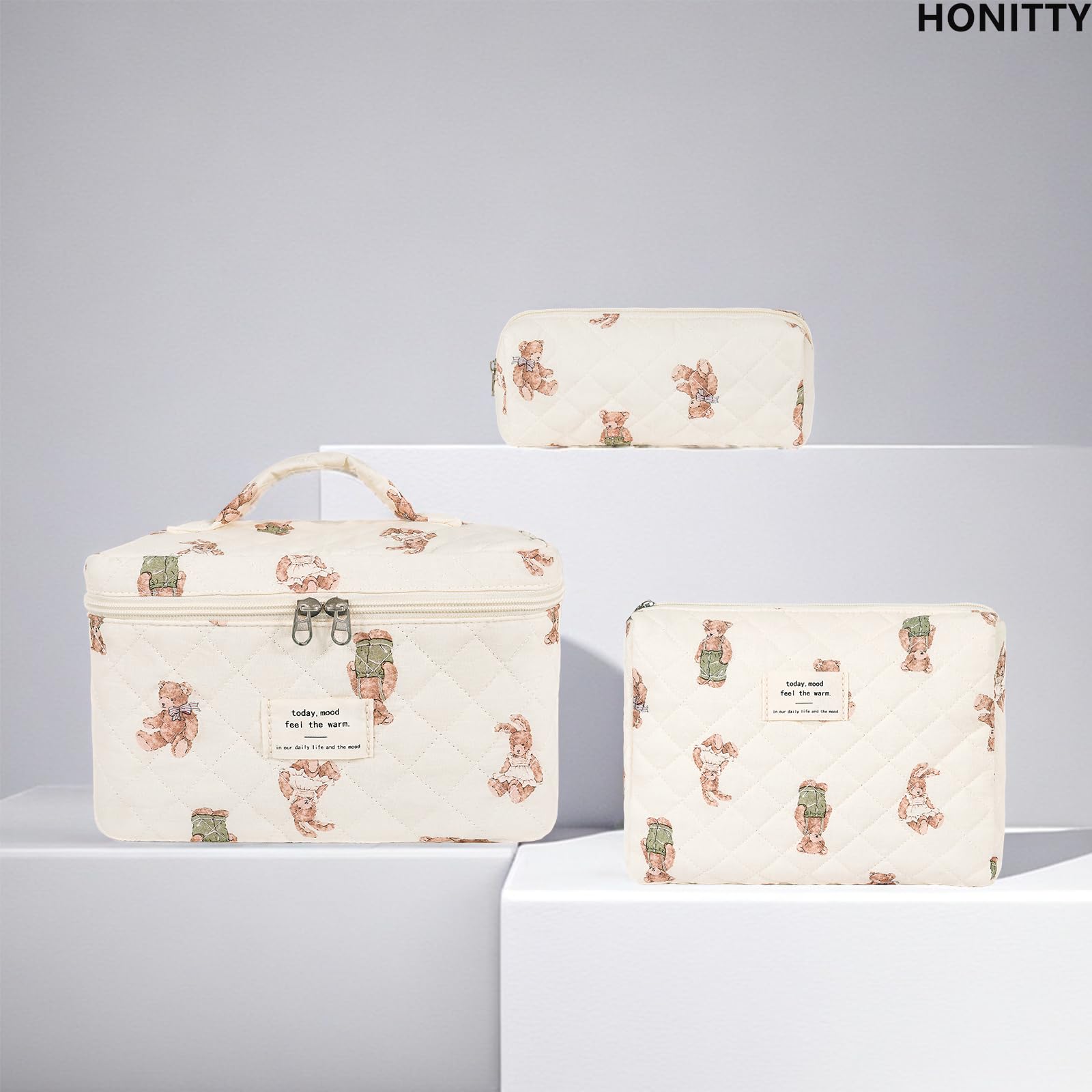 Honitty cotton fabric texture close up emphasizes soft lightweight feel for packing.