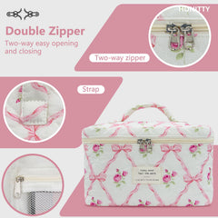 honitty floral travel bag durable zip keeps contents secure on trips.