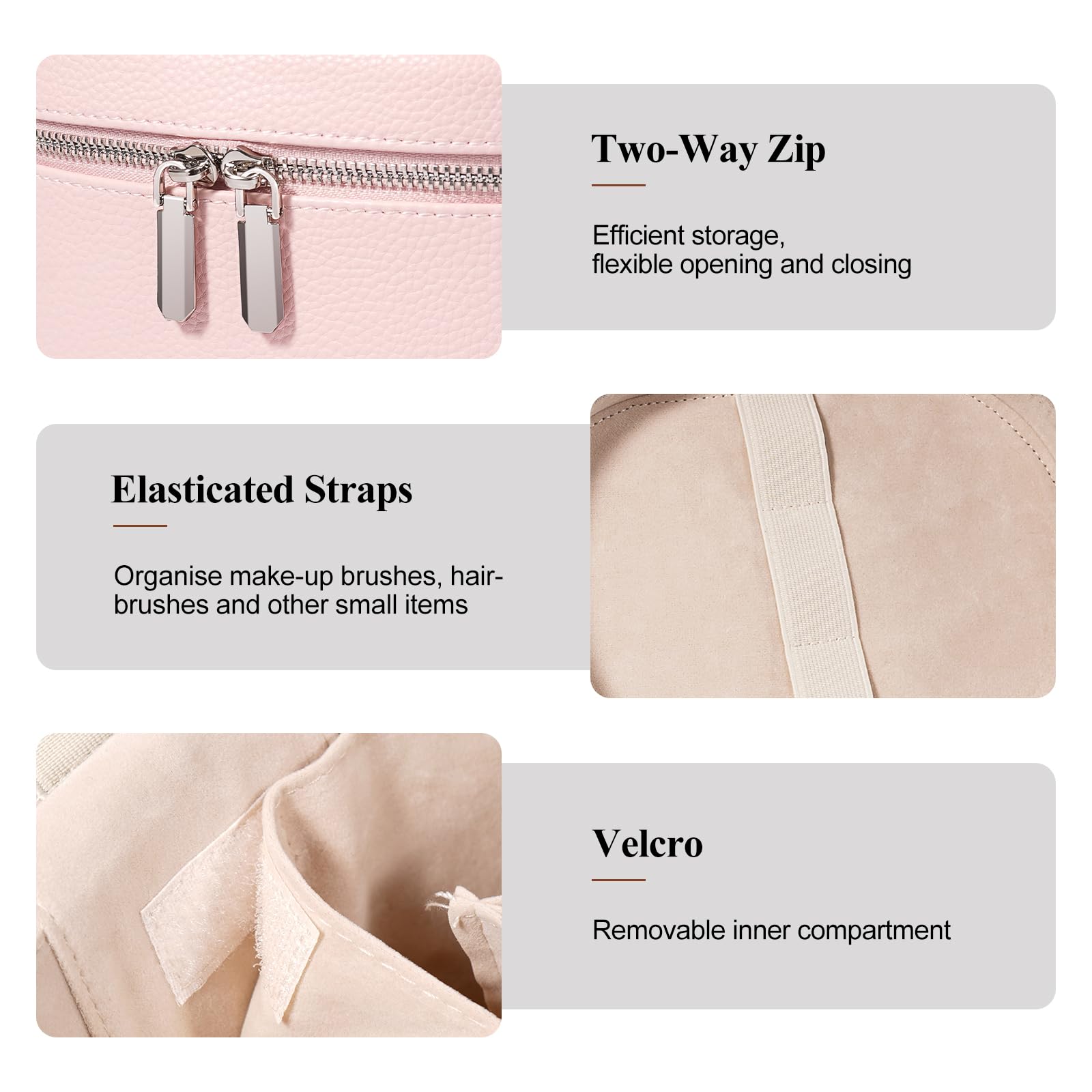 Honitty makeup bag color options shown to match style and mood
