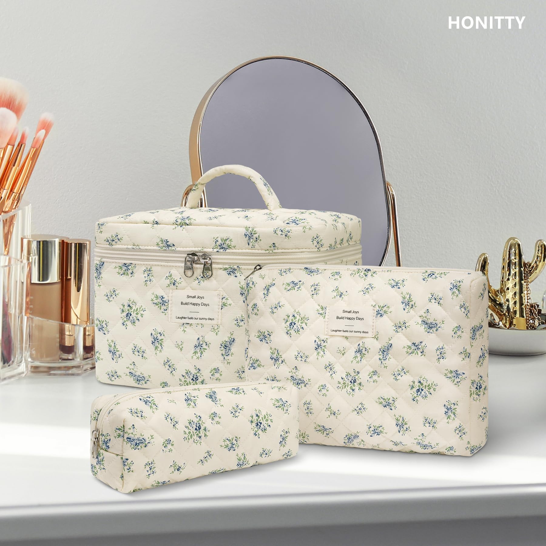 Honitty three sizes help sort skincare, makeup, and brushes