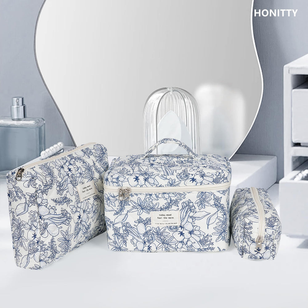 Honitty makeup bag durable zipper closeup emphasizing durable build